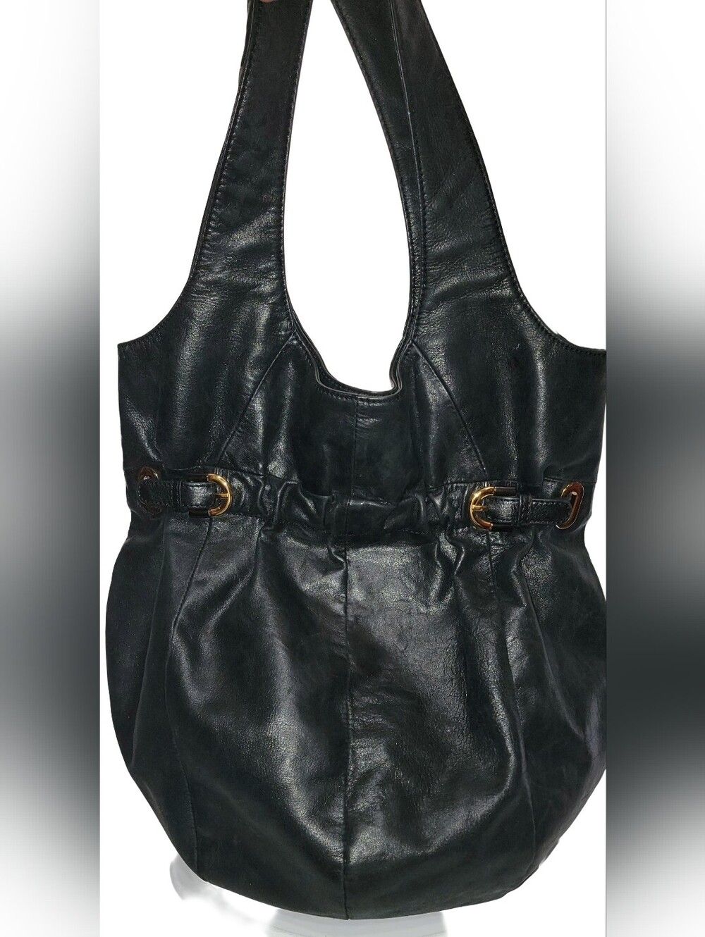 BADGLEY MISCHKA Shoulder Bag Black Genuine Leather Bag.
